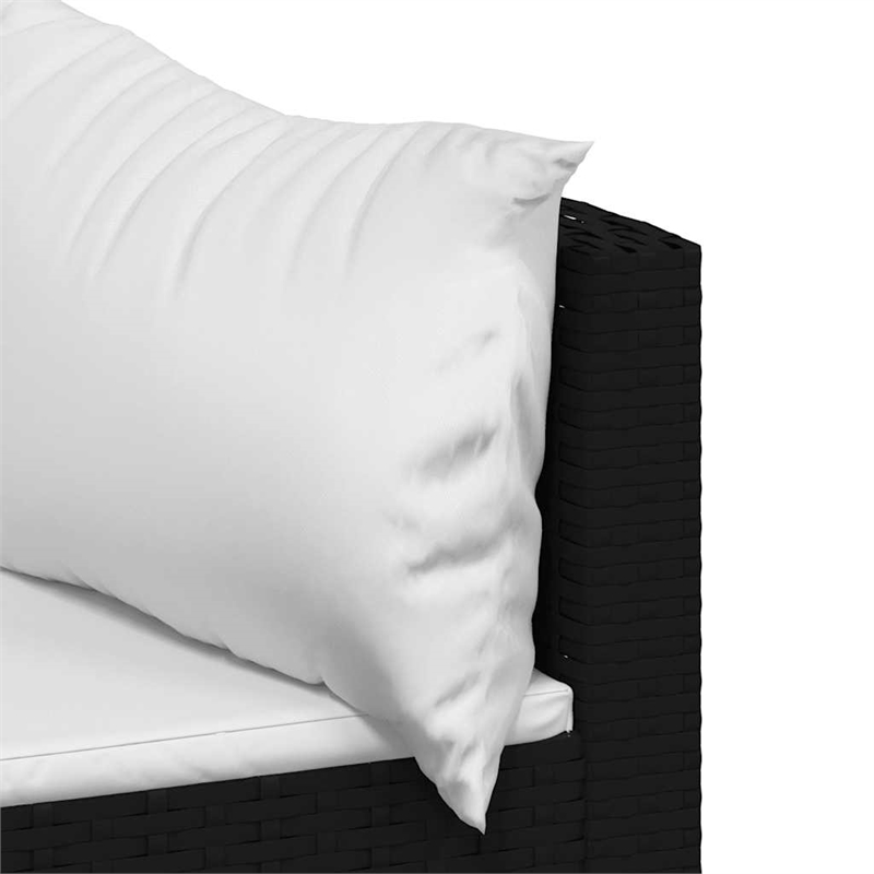 Afuera Living Rattan & Powder-Coated Steel & Polyester Patio Corner Sofa inBlack