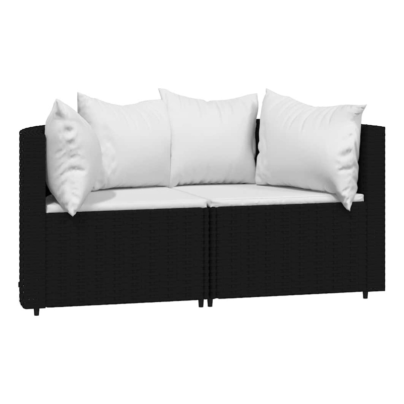 Afuera Living Rattan & Powder-Coated Steel & Polyester Patio Corner Sofa inBlack