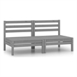 Afuera Living Solid Pinewood Medium Modular Garden Sofa in Sofa Gray
