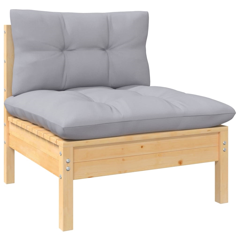 Afuera Living Contemporary 3-Seater Garden Sofa in Gray & Natural Wood