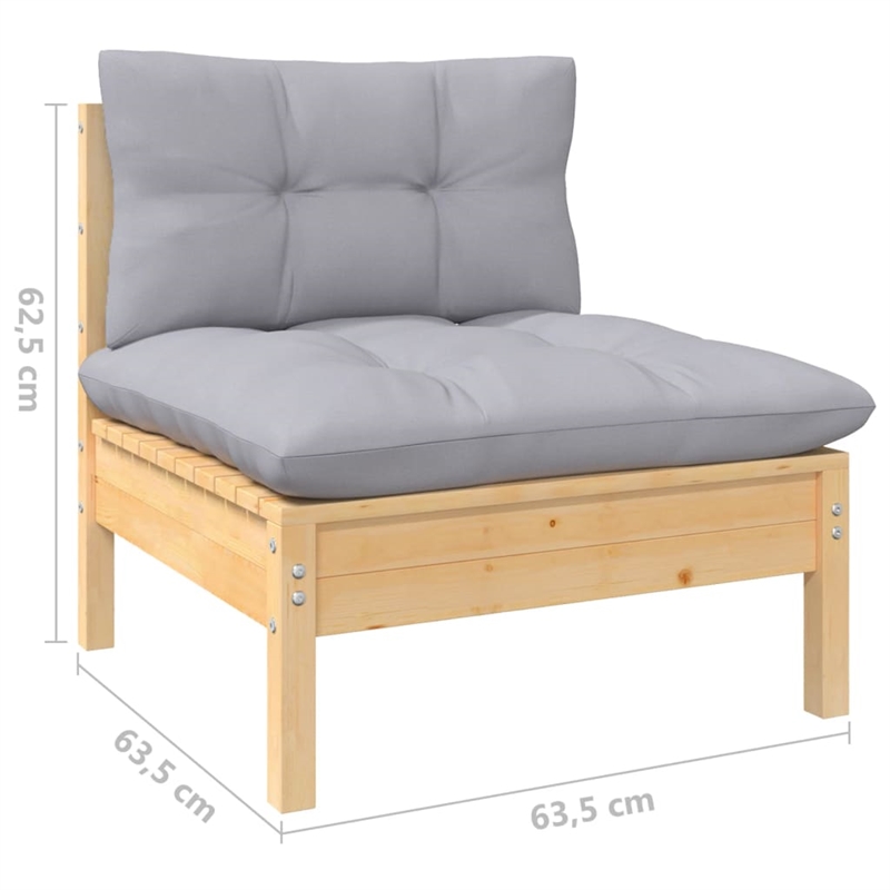 Afuera Living Contemporary 3-Seater Garden Sofa in Gray & Natural Wood