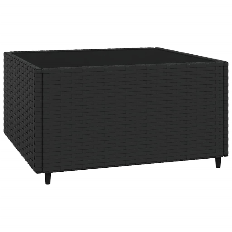 Afuera Living Contemporary Synthetic Poly Rattan Patio Lounge Set in Black