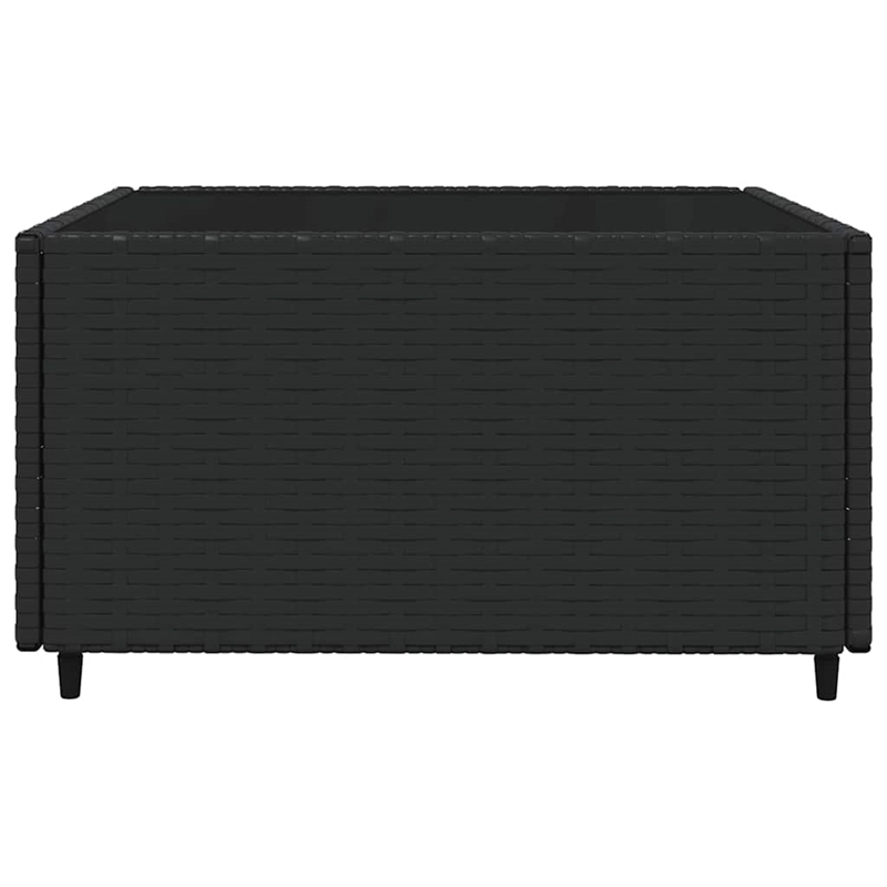 Afuera Living Contemporary Synthetic Poly Rattan Patio Lounge Set in Black
