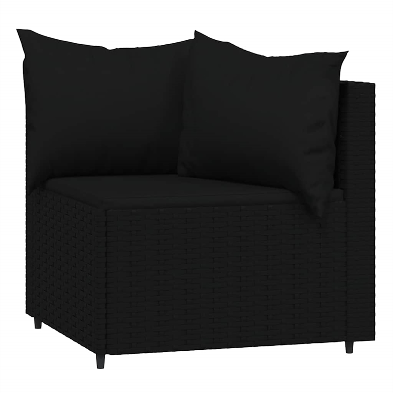 Afuera Living Contemporary Rattan Patio Corner Sofa in Black