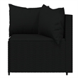 Afuera Living Contemporary Rattan Patio Corner Sofa in Black