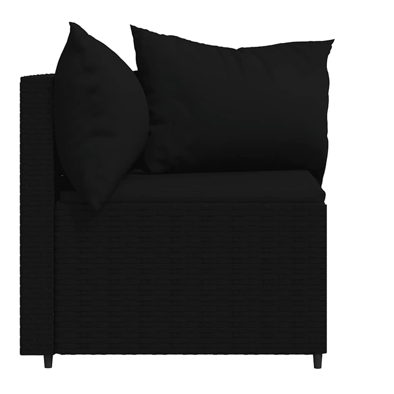Afuera Living Contemporary Rattan Patio Corner Sofa in Black