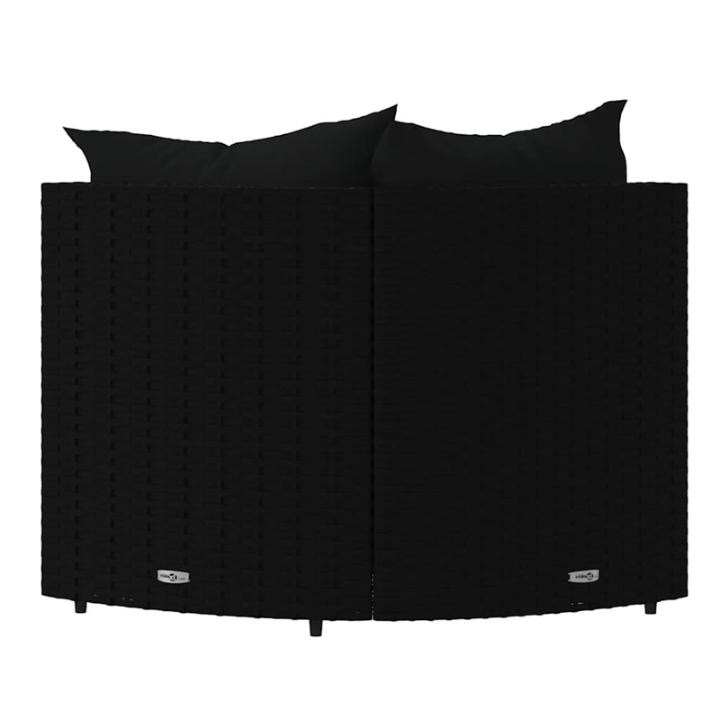 Afuera Living Contemporary Rattan Patio Corner Sofa in Black