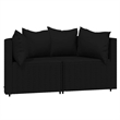 Afuera Living Contemporary Synthetic Poly Rattan Patio Lounge Set in Black
