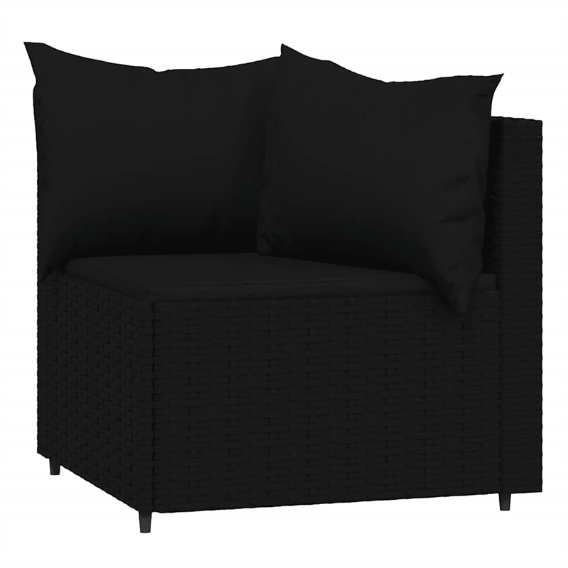 Afuera Living Contemporary Synthetic Poly Rattan Patio Lounge Set in Black