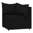 Afuera Living Contemporary Synthetic Poly Rattan Patio Lounge Set in Black