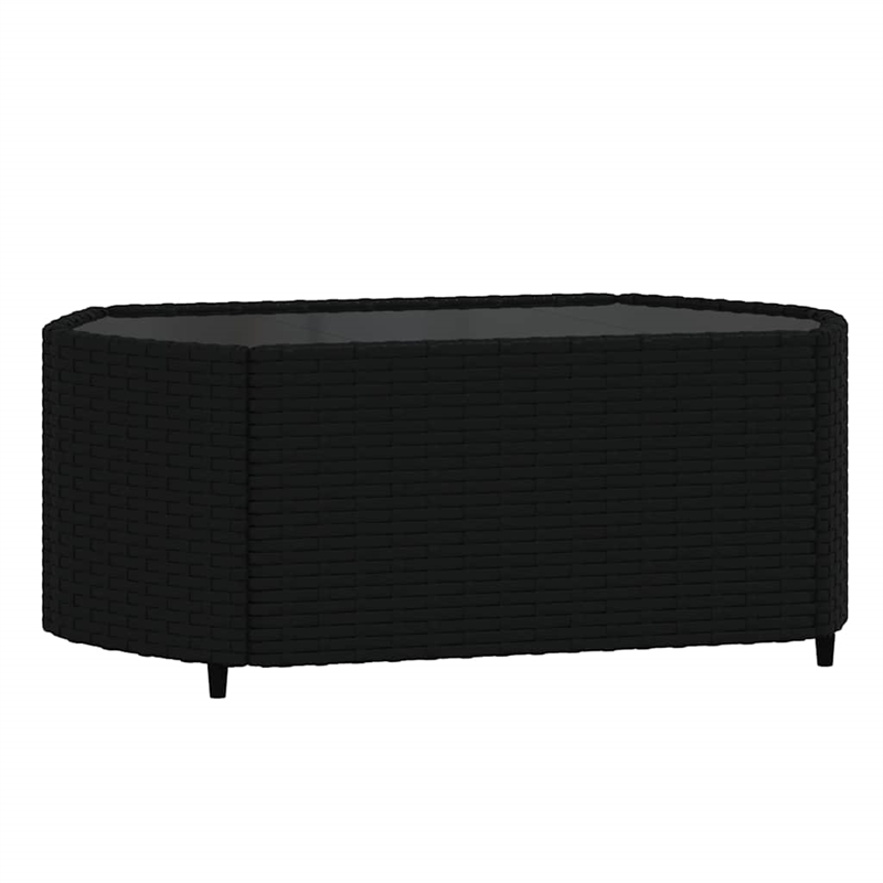 Afuera Living Contemporary Synthetic Poly Rattan Patio Lounge Set in Black
