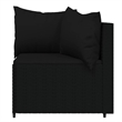 Afuera Living Contemporary Synthetic Poly Rattan Patio Lounge Set in Black