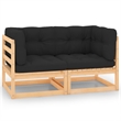 Afuera Living Solid Pinewood Medium Modular Corner Sofa in Anthracite