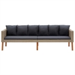 Afuera Living Contemporary Synthetic Poly Rattan Garden Sofa in Beige
