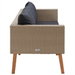 Afuera Living Contemporary Synthetic Poly Rattan Garden Sofa in Beige