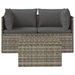 Afuera Living Contemporary PE Rattan PVC Garden Lounge Set in Gray