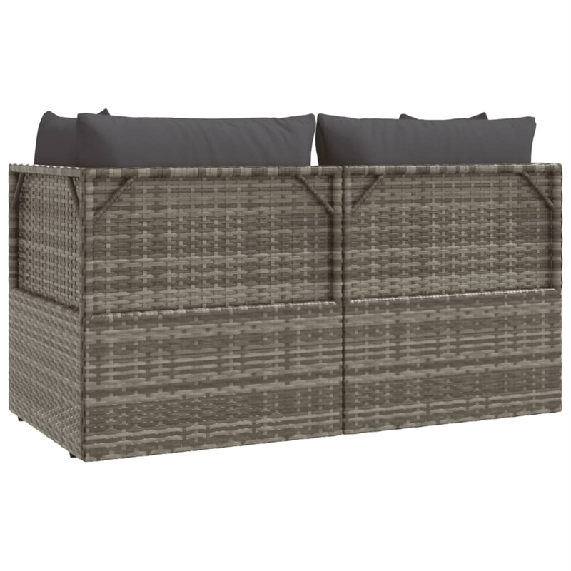 Afuera Living Contemporary PE Rattan PVC Garden Lounge Set in Gray