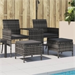 Afuera Living PE Rattan 2 Seater Removable Covers Patio Sofa Set in Gray