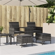 Afuera Living PE Rattan 2 Seater Removable Covers Patio Sofa Set in Gray
