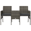 Afuera Living PE Rattan 2 Seater Removable Covers Patio Sofa Set in Gray