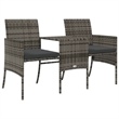 Afuera Living PE Rattan 2 Seater Removable Covers Patio Sofa Set in Gray