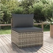Afuera Living PE Rattan Middle Sofa with Adjustable Feet in Gray