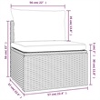 Afuera Living PE Rattan Middle Sofa with Adjustable Feet in Gray