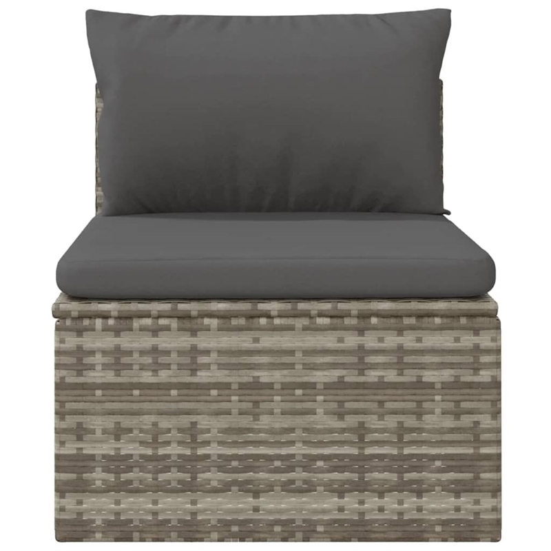 Afuera Living PE Rattan Middle Sofa with Adjustable Feet in Gray
