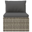 Afuera Living PE Rattan Middle Sofa with Adjustable Feet in Gray