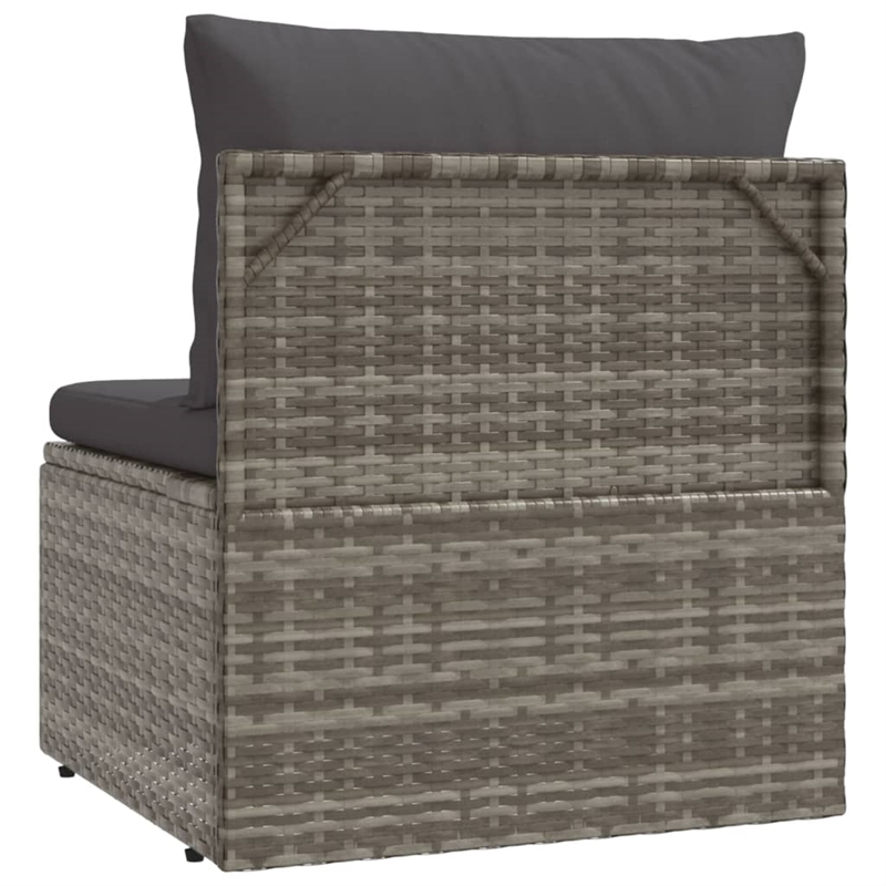 Afuera Living PE Rattan Middle Sofa with Adjustable Feet in Gray
