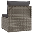 Afuera Living PE Rattan Middle Sofa with Adjustable Feet in Gray
