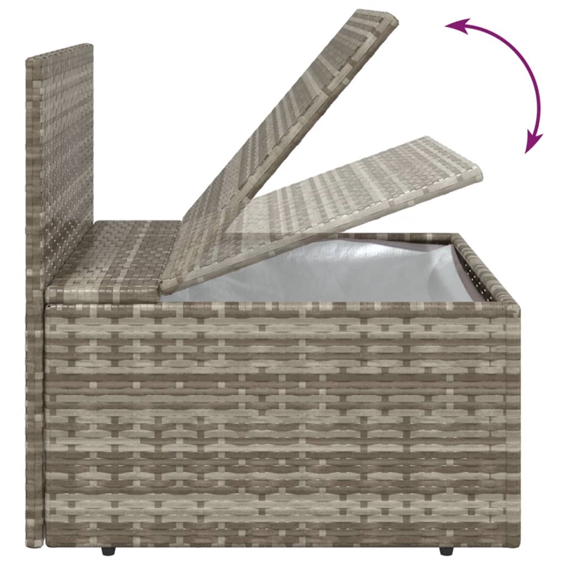 Afuera Living PE Rattan Middle Sofa with Adjustable Feet in Gray