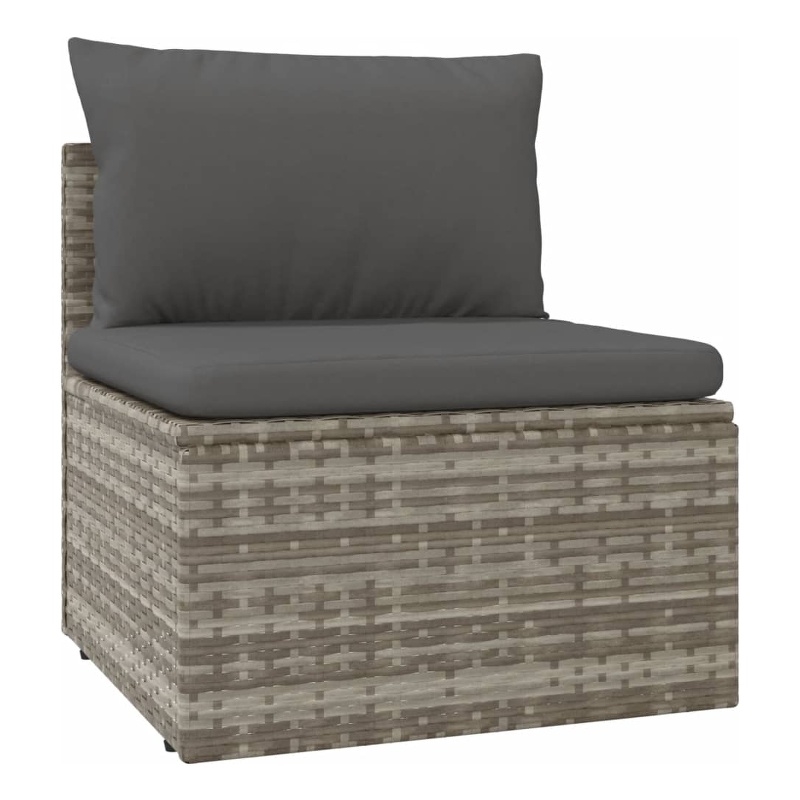 Afuera Living PE Rattan Middle Sofa with Adjustable Feet in Gray