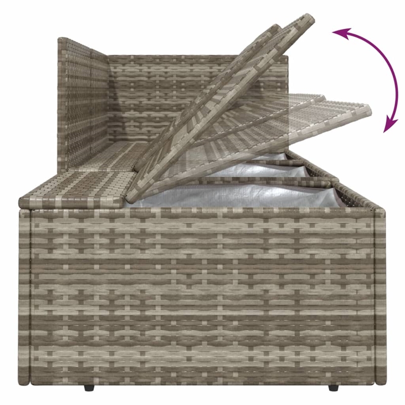 Afuera Living Contemporary Synthetic Poly Rattan Garden Lounge Set Gray