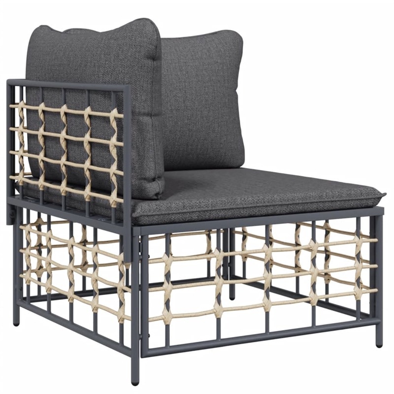 Afuera Living Contemporary Rattan Garden Lounge Set Dark Gray