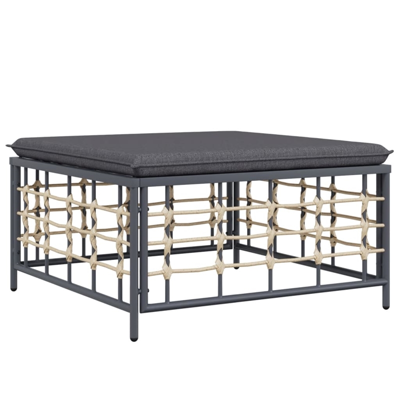 Afuera Living Contemporary Rattan Garden Lounge Set Dark Gray