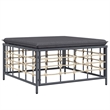 Afuera Living Contemporary Rattan Garden Lounge Set Dark Gray