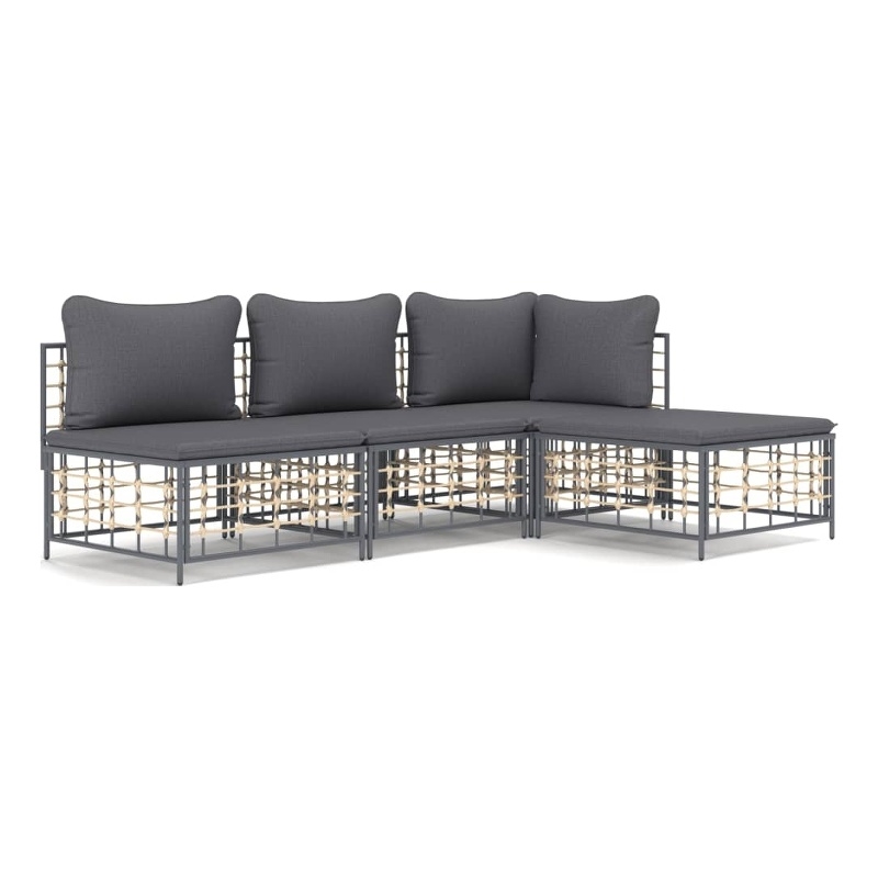 Afuera Living Poly Rattan Medium Modular Garden Lounge Set in Anthracite