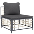 Afuera Living Poly Rattan 5 Piece Set Modular Garden Lounge Set in Anthracite