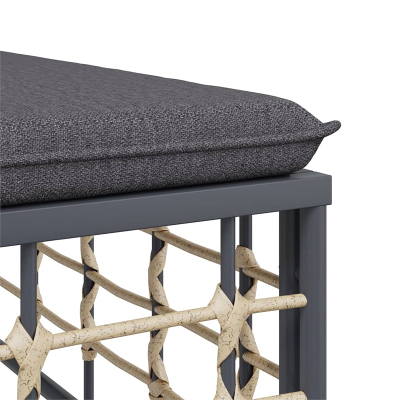 Afuera Living Poly Rattan 5 Piece Set Modular Garden Lounge Set in Anthracite