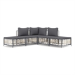 Afuera Living Poly Rattan 5 Piece Set Modular Garden Lounge Set in Anthracite