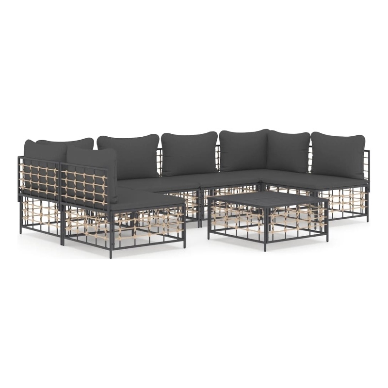 Afuera Living Poly Rattan Modular Garden Lounge Set in Anthracite