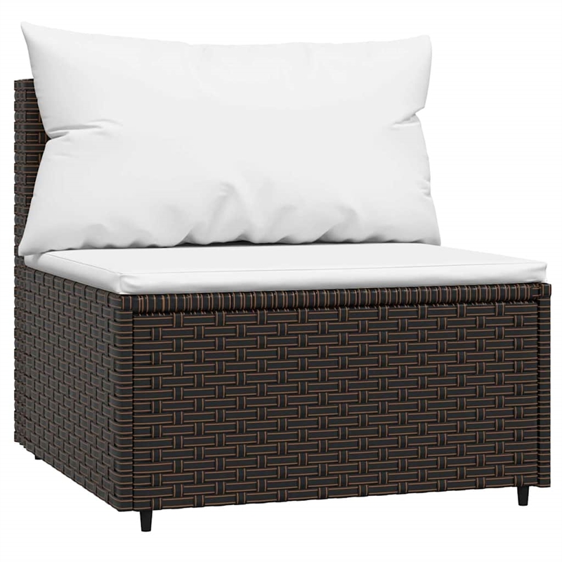 Afuera Living PE Rattan Medium Modular Patio Middle Sofa in Brown