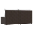 Afuera Living PE Rattan Medium Modular Patio Middle Sofa in Brown