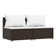 Afuera Living PE Rattan Medium Modular Patio Middle Sofa in Brown