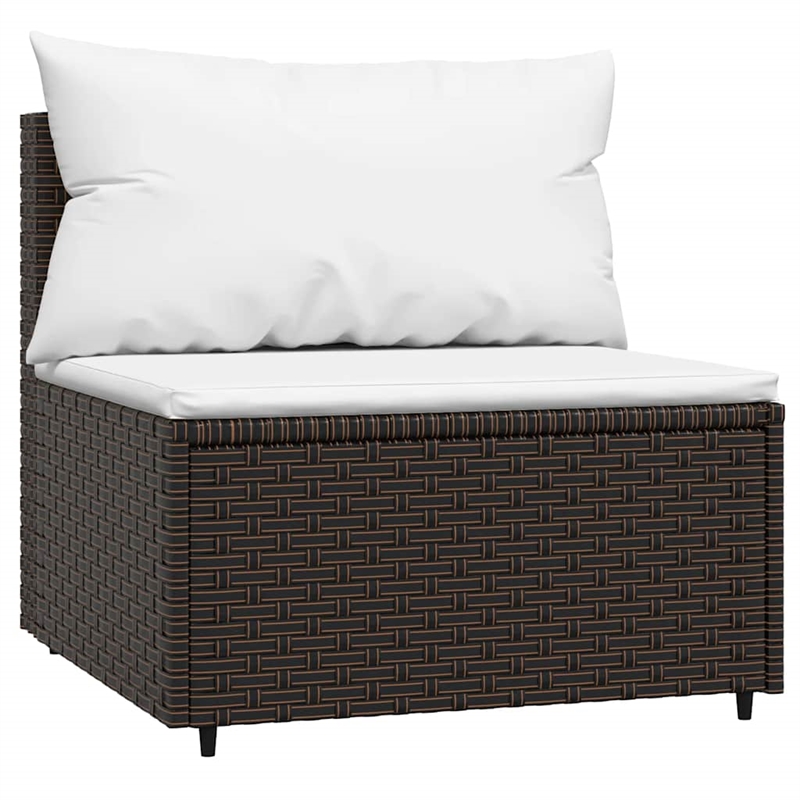 Afuera Living Contemporary Rattan Patio Lounge Set Brown & Cream