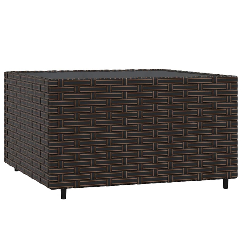 Afuera Living Contemporary Synthetic Poly Rattan Patio Lounge Set in Brown