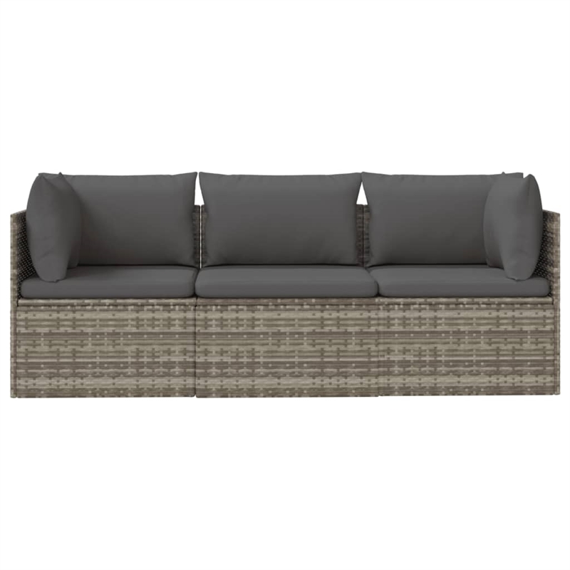 Afuera Living Rattan Steel & Polyester & Pvc Garden Lounge Set Gray