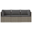 Afuera Living Rattan Steel & Polyester & Pvc Garden Lounge Set Gray