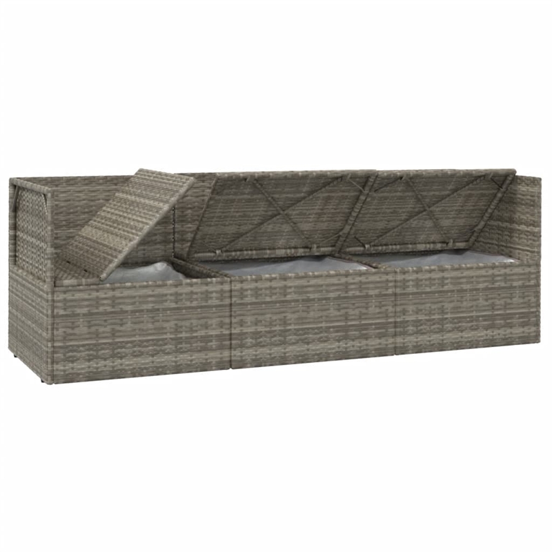 Afuera Living Rattan Steel & Polyester & Pvc Garden Lounge Set Gray